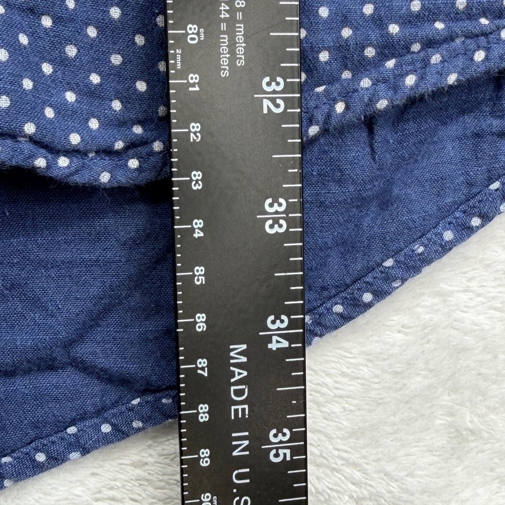 Levis Polka Dot Shirt Dress Sz M Long Sleeve Pajama Lounge w/ Pockets - Picture 9 of 10
